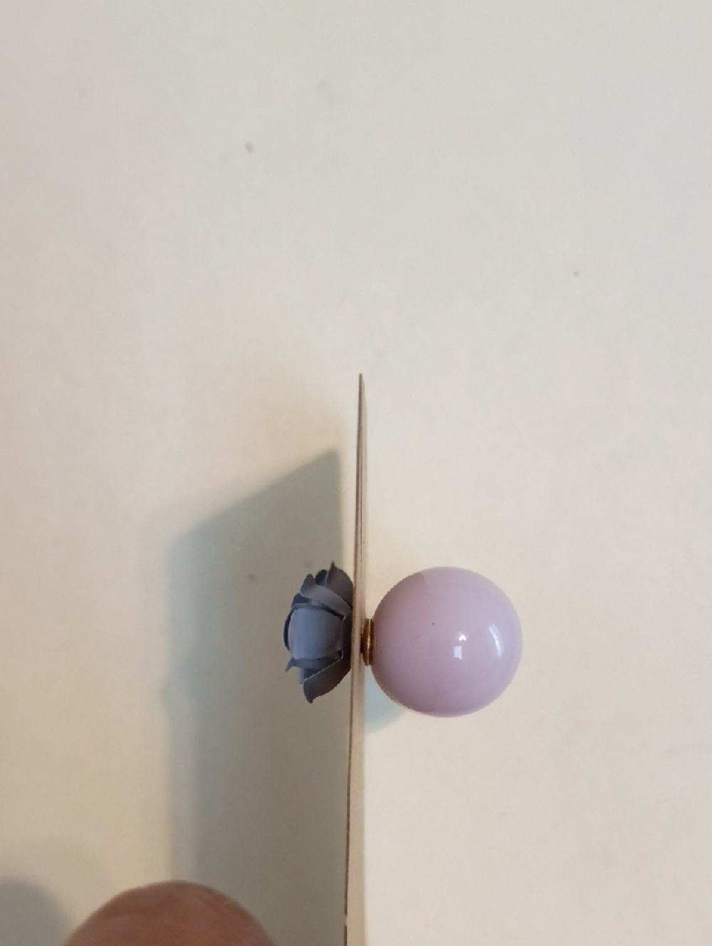 Double Sided Flower Pearl Stud Earrings Lavender Front Back Statement Earrings - Picture 4 of 7